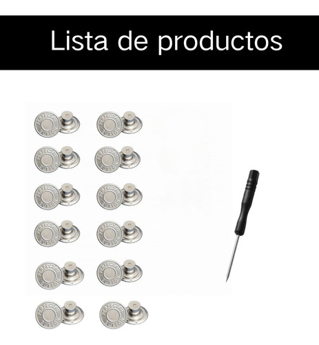 Botones Para Jeans De Metal Botones Instantáneos 12 Piezas Plateado Geométrica