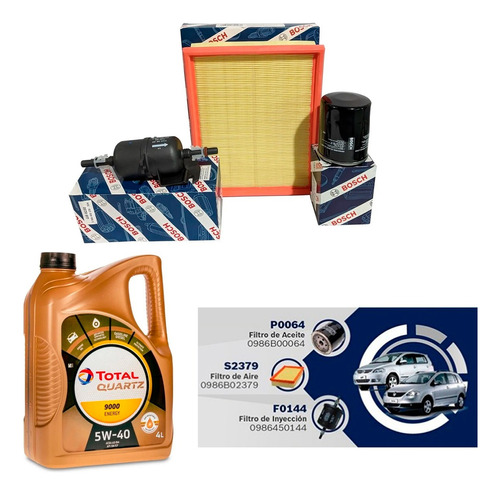 Kit De Filtros + Aceite Total 5w40 Vw Saveiro 1.6 Msi