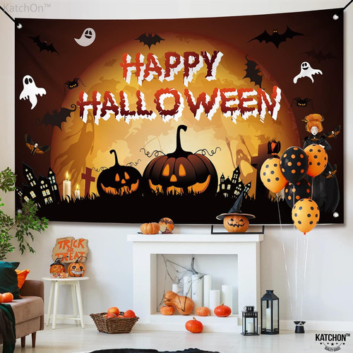 Katchon, Con Tela De Halloween Feliz Y Embrujada - Xtralarge