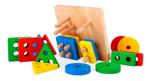 Imagen 3 de 8 de Acool Montessori 1234 Tablero Formas Ensarte Ac7681