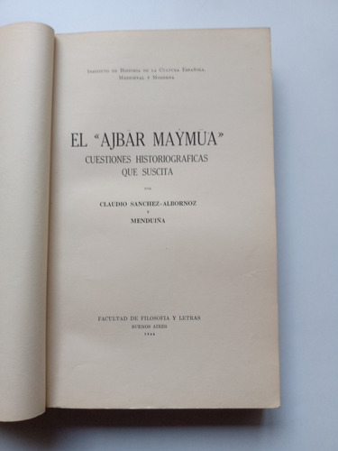 Dos Libros De Historia De España De Claudio Sanchez Albornoz