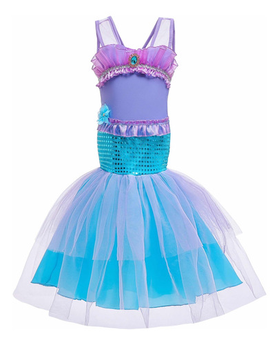 Vestido De Princesa De Sirenita Para Niñas 