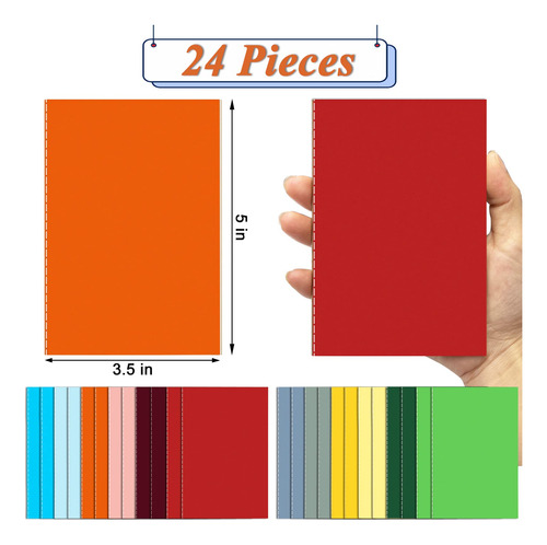 24 Mini Cuaderno Granel 3.5 X 5  Juego Diario Bolsillo Para