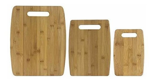 Set Tablas Cortar Bambú 3 Piezas, Marrón