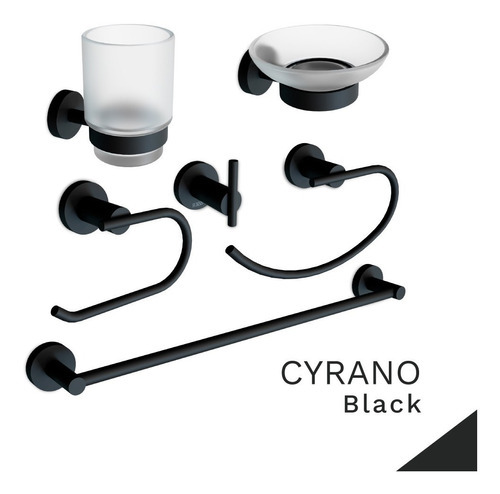 Toallero Barra Baño Barral Metal Vasser Cyrano Negro