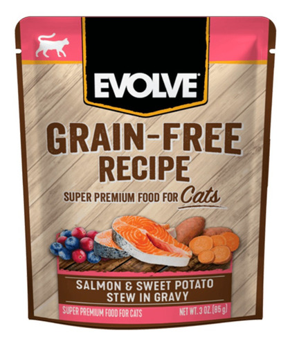 Alimento Húmedo Para Gato Evolve Grain Free Pouche Salmon Y 