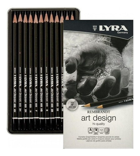 Lapiz Lyra Rembrandt Arte e Design Graduações Lata X 12 Unid