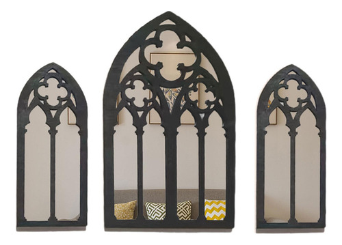 Espejos De Pared Góticos De 3 Piezas, Decoración Estilo B