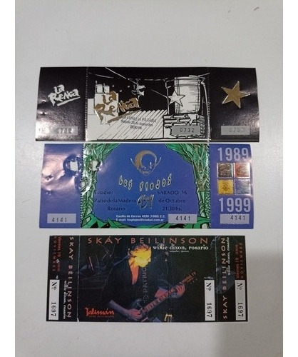 Imagen 2 de 2 de Entradas De La Renga, Los Piojos, Skay. Precio Por Unidad!
