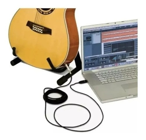 Cabo P10 Guitarra Para Usb Guitar Link Plug And Play 3mts