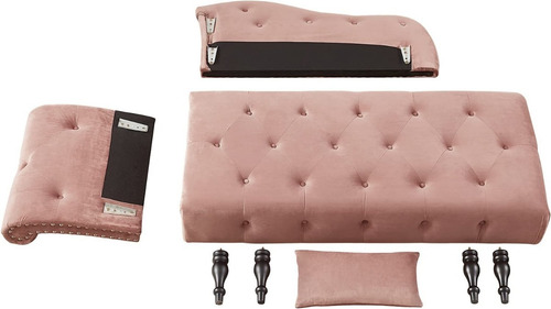 Sofa Cama De Terciopelo Botones Color Chicle Marca Wiilayok