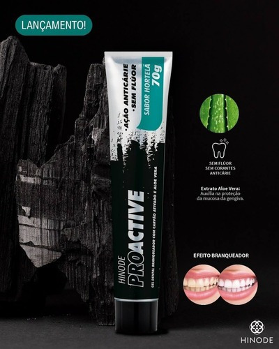 Imagem 3 de 10 de Clareador Dental Com Carvão Ativado- Proactive Hinode Cx
