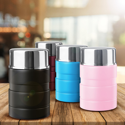 Termo Acero Inoxidable 500 Ml Con Cuchara Plegable Aislado