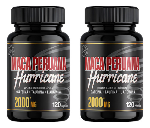 2x Maca Peruana Com Cafeina Taurina Arginina 120caps