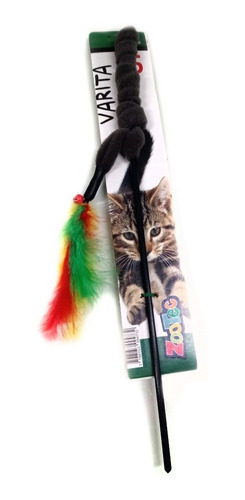 Varita Juguete Para Gato Con Plumas Cañita Zootec N°5