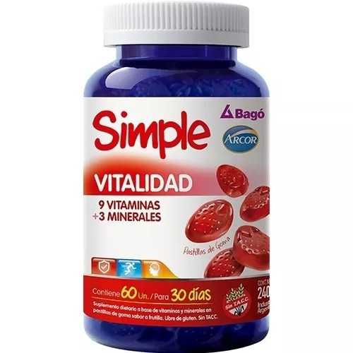 Simple Vitalidad 60 Un / Vitaminas Y Minerales Arcor 240 G