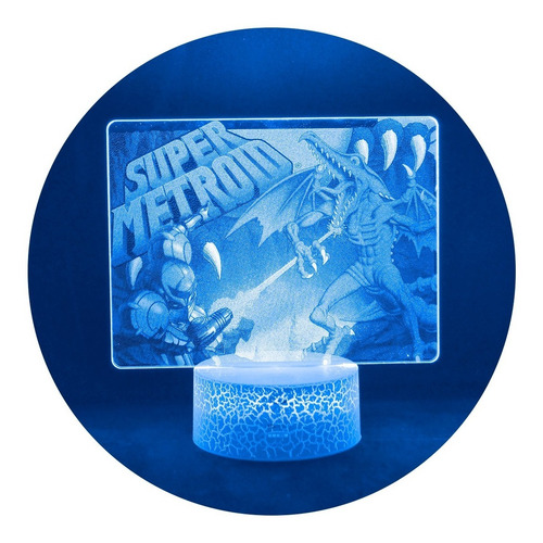 Lampara 3d Premium Super Metroid Base Agrietada