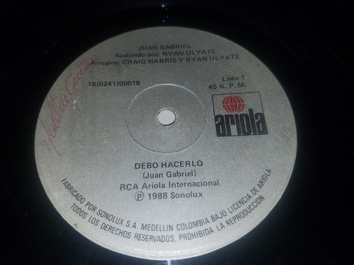 Lp Single Juan Gabriel Debo Hacerlo - Pensamiento Balada