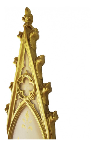 Imagem 3 de 6 de Peanha Oratório Gótico 45cm Dourado