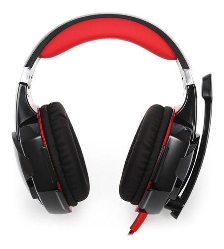 Imagen 2 de 4 de Audífonos gamer Kotion G2000 negro y rojo con luz LED