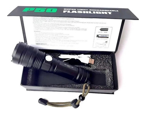 Linterna Tactica Led P50 Recargable Usb Zoom