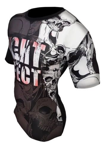 Rashguard Lycra Fight Effect Caveira Nogi Bjj Kick Mma