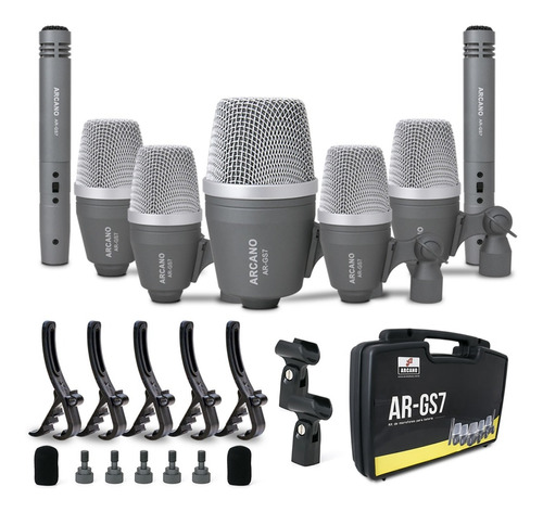 Kit De Microfones P/ Bateria Arcano Ar-gs7 Com 7 Mics Sj