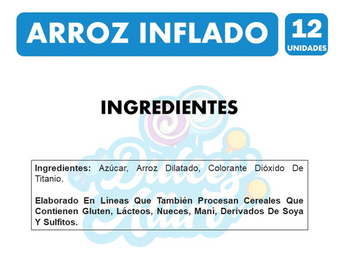 Cereal De Arroz Inflado Para Colación, Fruna - Pack De 12 Un