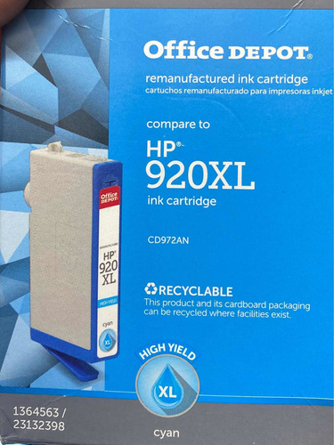 Cartucho  920xl  Cyan Para Hp