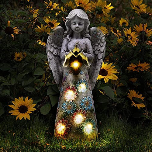 Voveexy Angel Garden Figurine Estatua De Jardin Al Aire Libr