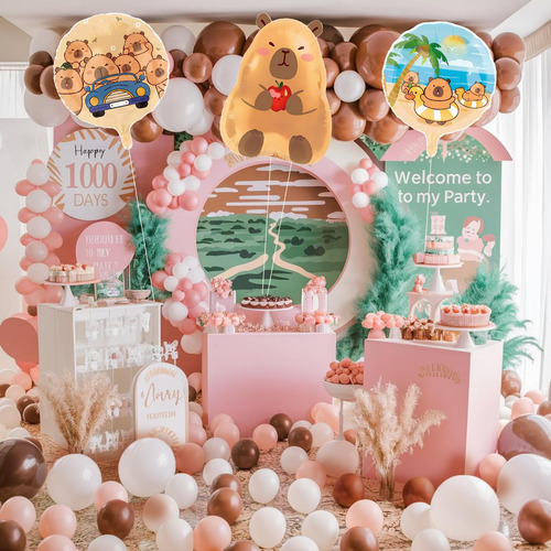 12pcs Capybara Glbos Kit Globos Decoraciones De Fiesta