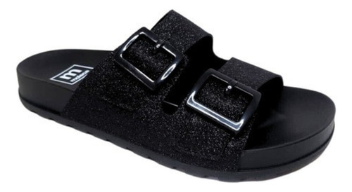 Sandalia Feminina Papete Birken Flat Brilho Moleca  5436.401