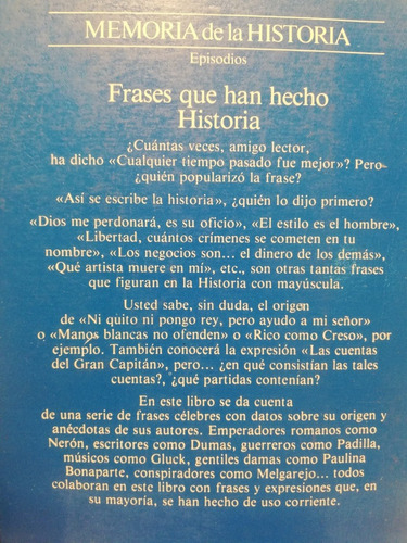 Frases Que Han Hecho Historia, Carlos Fisas, Planeta,1991 (Usado)