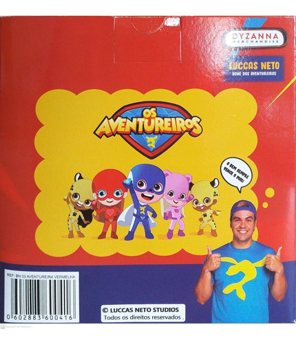 Imagem 4 de 8 de Boné Dos Aventureiros Luccas Neto Oficial Azul Coragem