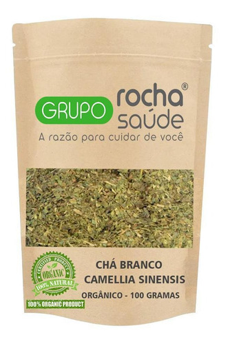 Chá Grupo Rocha Saúde orgánico branco em ervas Natural Camellia Sinensis 100 g