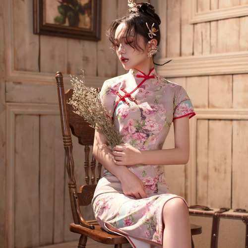 Vestido De Novia Oriental De 5 Colores, Vintage, Qipao, Eleg