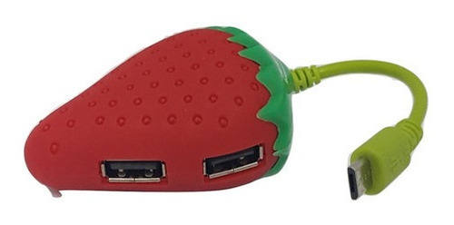 Hub Otg 4 Ptos. Usb Frutilla Para Celulares | Notebook | Pc