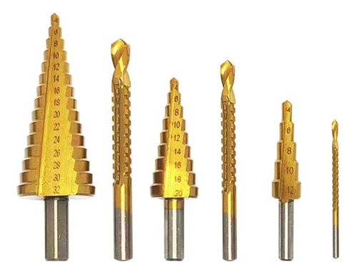 6 Broca Cónica Escalonada 4a32/herramienta De Taladro +3.6.8