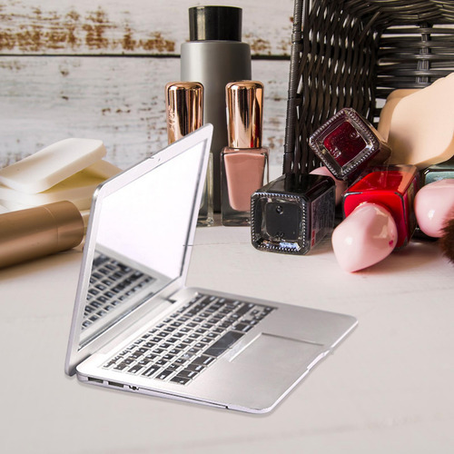 Espejo De Maquillaje De Viaje, Espejo Para Bolso, Plata