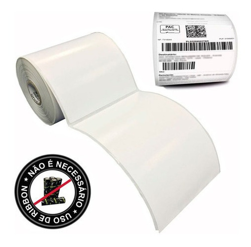 Kit 10 Rolos Etiqueta Adesiva Térmica 100x150 Serrilhada