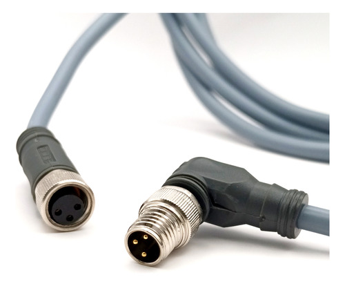 Conector Doble M8 Hembra Recto Macho Codo 3pin Cable 2m Elco