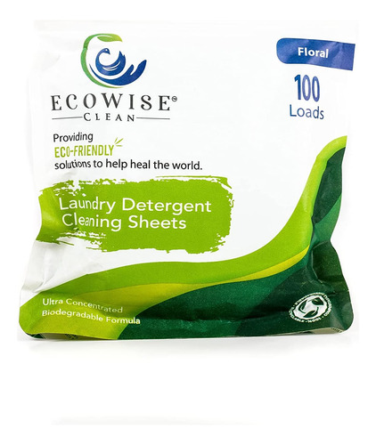 Ecowise Clean, Hojas De Detergente Para Ropa, Tiras Ecológic