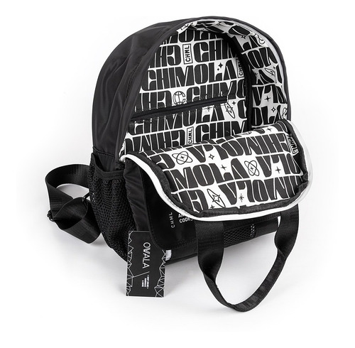 Imagen 4 de 7 de Mochila Negra Mujer Urbana Chimola Bolsillos