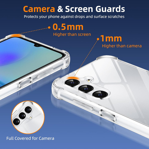 Funda Uso Rudo Silicona Tpu Suave Para Galaxy A05s+mica Transparente Samsung Galaxy A05s