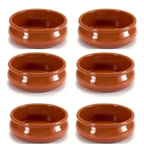 Set X 6 Cazuelas En Cermámica 18 Cm