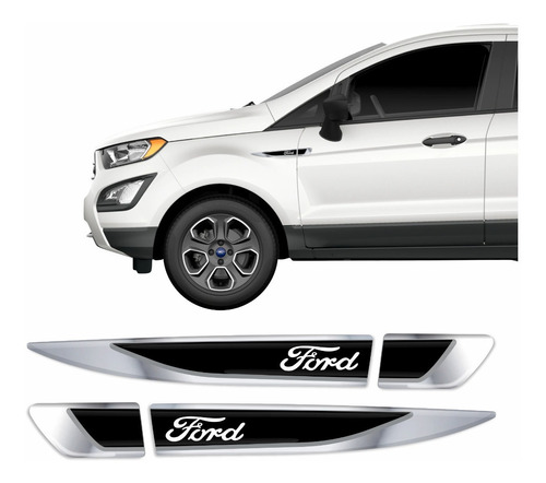 Adesivo Aplique Lateral Ford Ecosport Emblema Cromado Res17