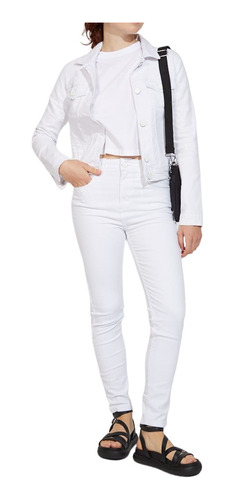 Campera Jean Ver Denim Blanca Mujer Original !!!