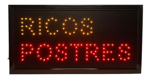 Letrero Led Ricos Postres Display Anuncio Luminoso