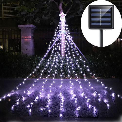 300 Led Árbol Decoración Solar Star Luces 8 Modos De Ilumina