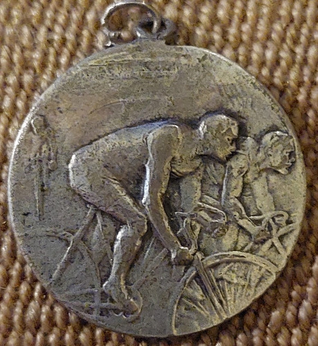 Antigua Medalla Deporte Ciclismo Bicicleta Art Deco 1934 